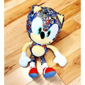 Sonic The Hedgehog Plush Toy 18" Tall - Comic Print Design - Green Eyes